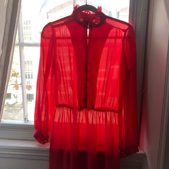 ❌SOLD Vintage Coral Dress - Picture 3 of 5